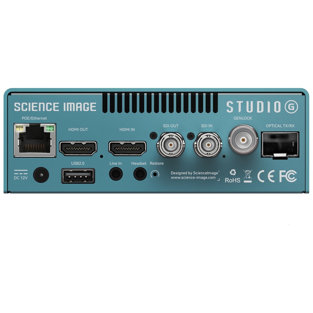 Science Image Studio G – Rückseite mit allen Anschlüssen
