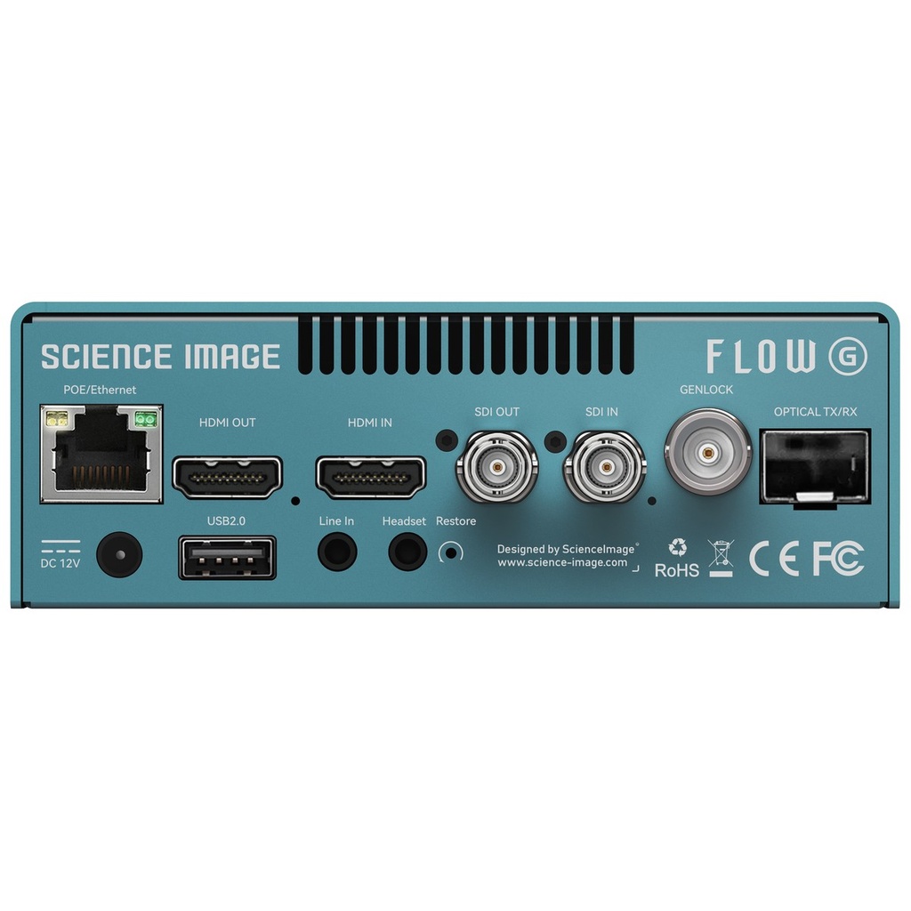 Science Image Flow G – Rückseite mit allen Anschlüssen