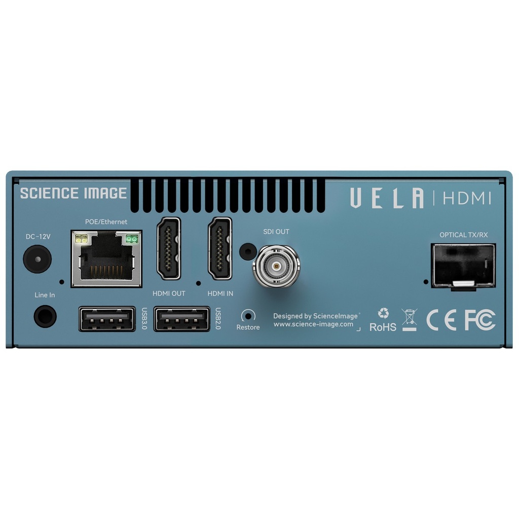 Science Image Vela HDMI – Rückseite mit allen Anschlüssen
